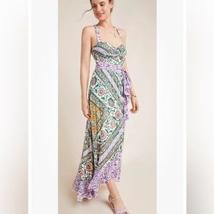 Maeve Amaline Ruffled-Printed Maxi Dress